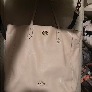 Coach Off-White Leather Tote